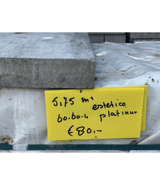 Partij 5,75 m² Estetico Platinum 60x60x4 cm