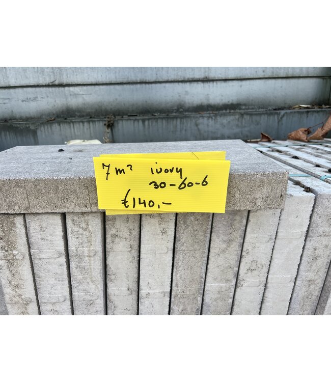 Partij 7 m² Betontegel Ivory 30x60x6 cm