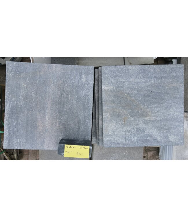 Partij 3 m² Betontegel Grijs/bruin 60x60x4 cm