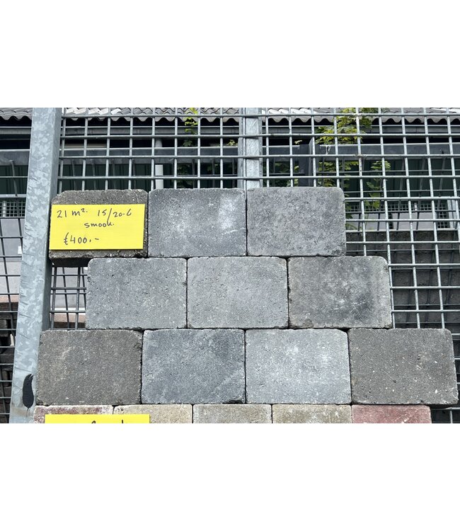 Partij 21 m² Betonsteen Smook 15x20x6 cm