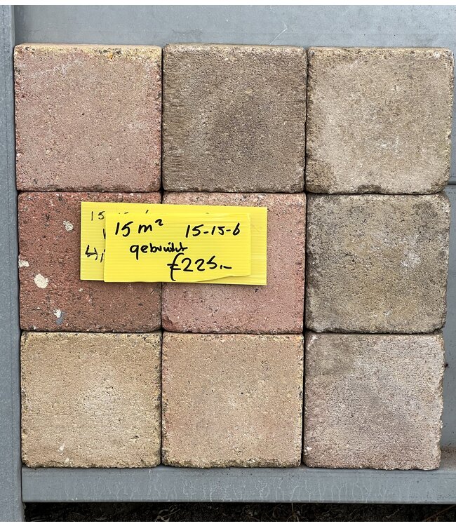 Partij 15 m² Gebruikte kobblestones Room 15x15x6 cm