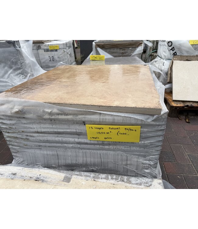 13x Keramisch Naturel 90x90x3cm