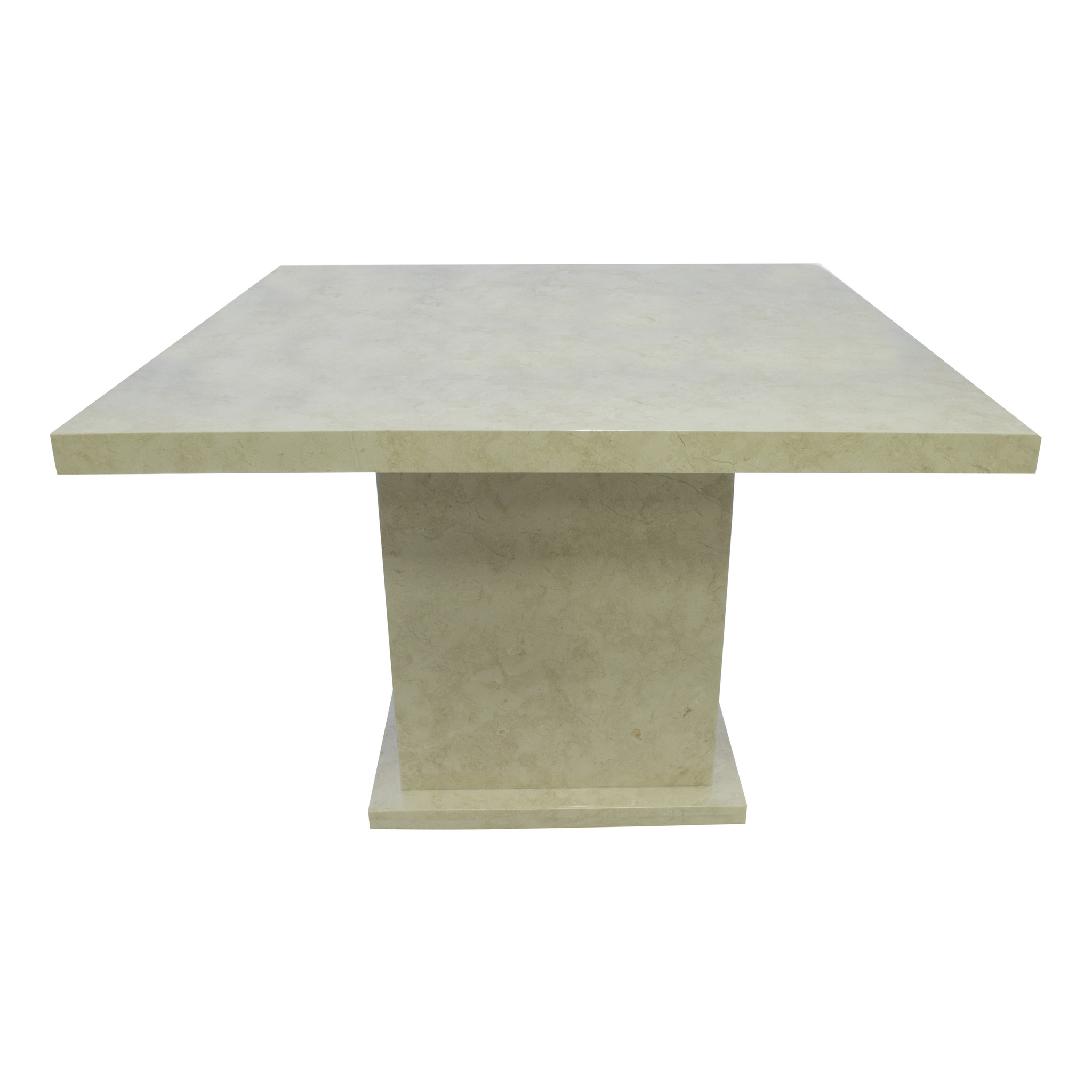 Eettafel Vierkant 120x120x79 cm Crème Marmer