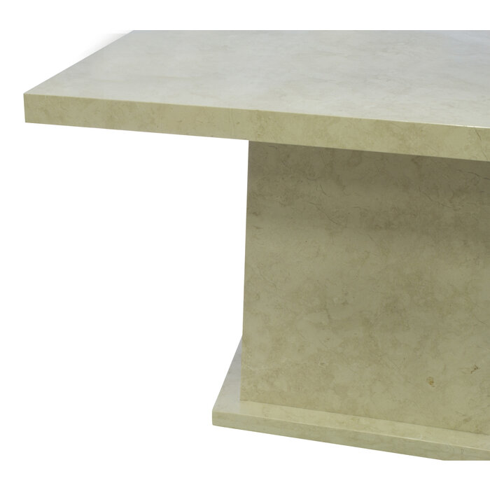 Eettafel Vierkant 120x120x79 cm Crème Marmer