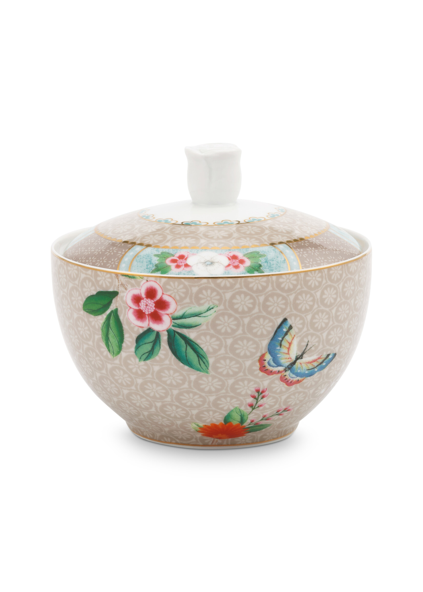 pip studio Sugar bowl blushing birds khaki 300ml