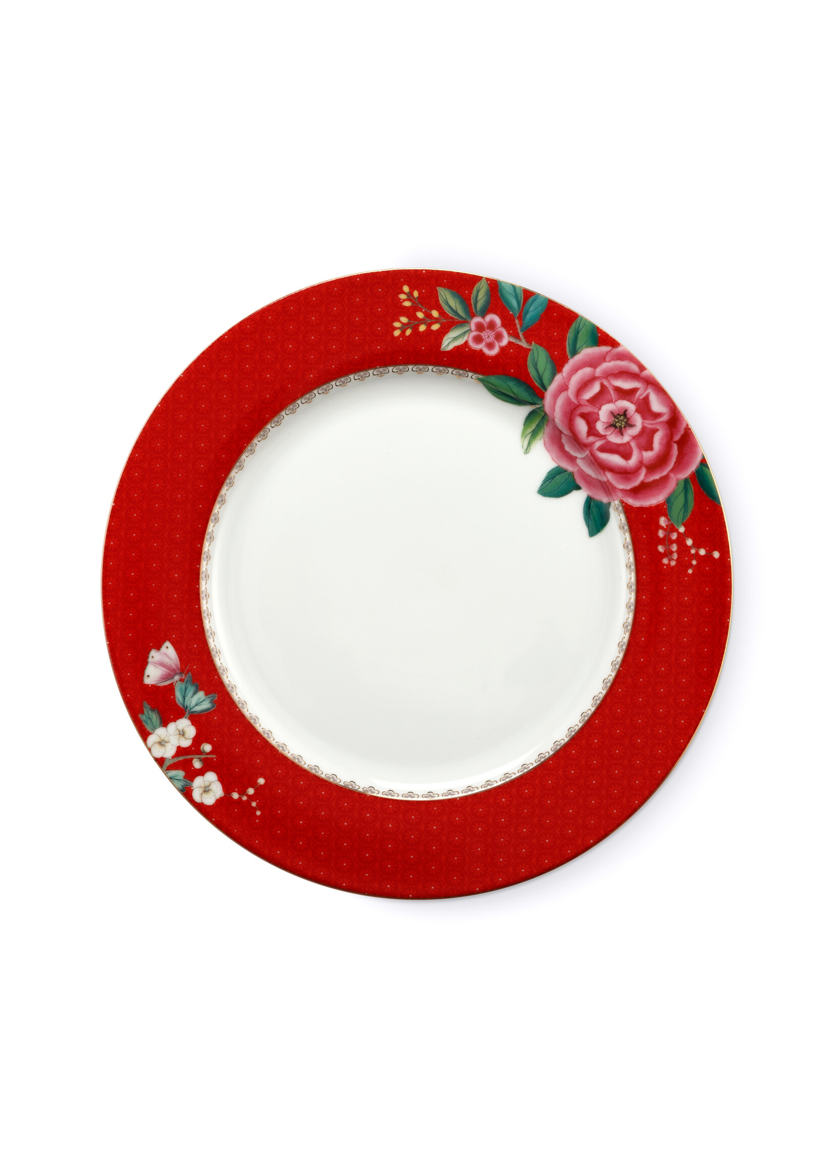 pip studio Plate blushing birds red 26,5 cm