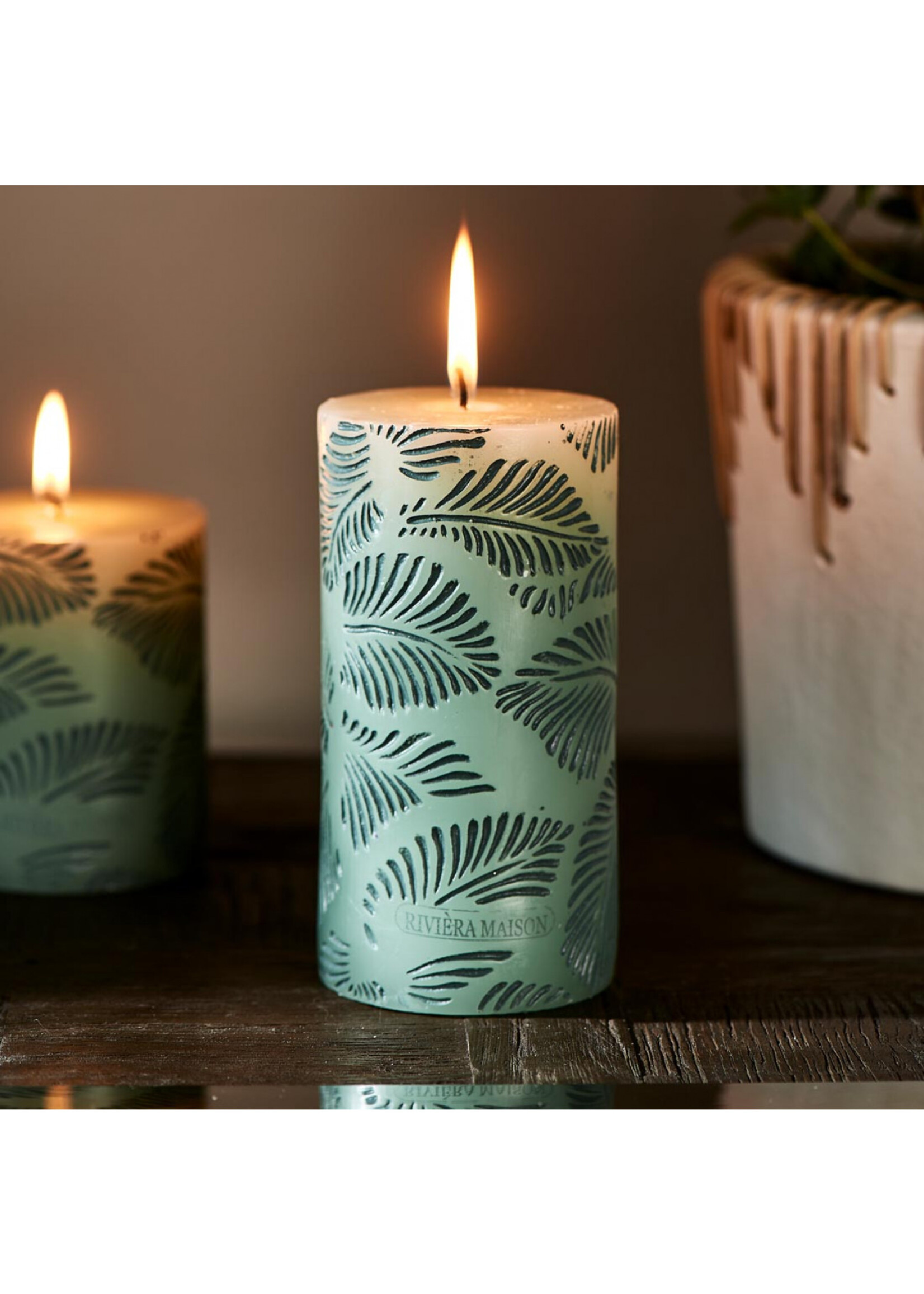 Riviera Maison Palm Leaves Candle 7 x 14