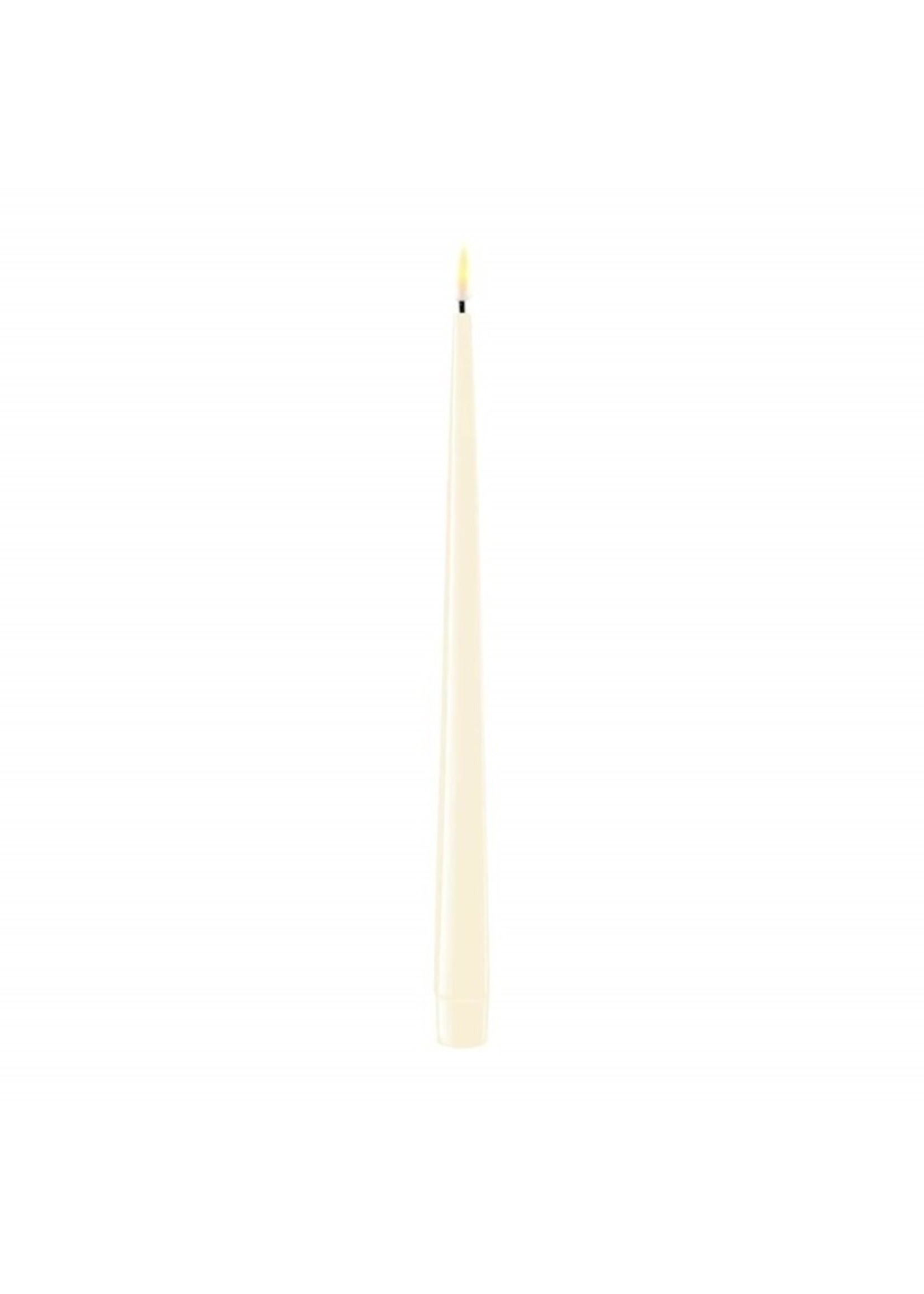 Cream LED Shiny Dinner Candle D: 2,2 * 28 cm (2 pcs,)