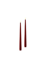 De Luxe Homeart Bourgogne Red LED Shiny Dinner Candle D: 2,2 * 38 cm (2 pcs,)