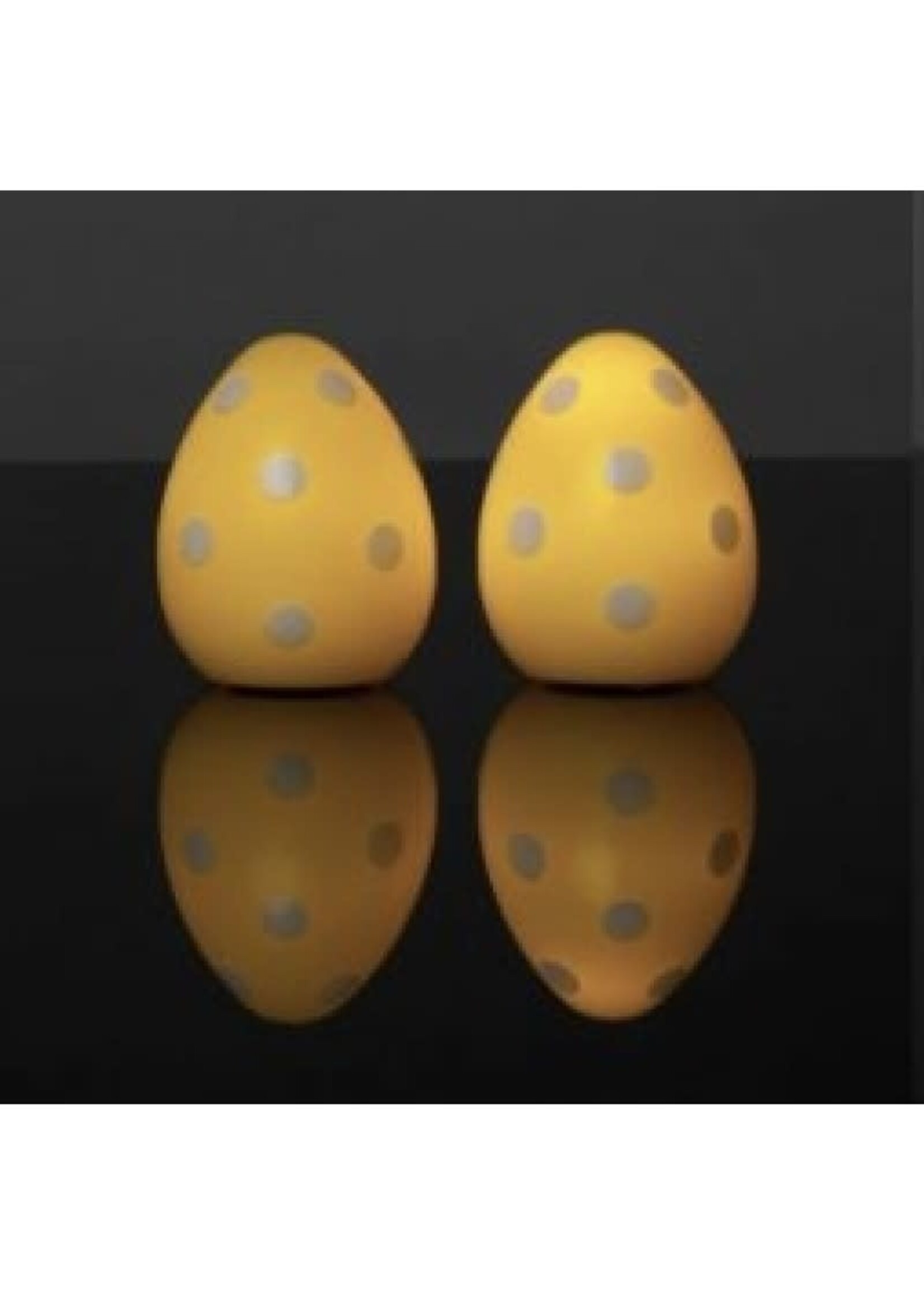 De Luxe Homeart Led Easter eggs white with black dots