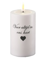 De Luxe Homeart Outdoor LED Candle white  D: 7,5 * 15 cm voor altijd in ons hart