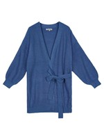 Yehwang Copy of Cardigan wrapped long one size blauw