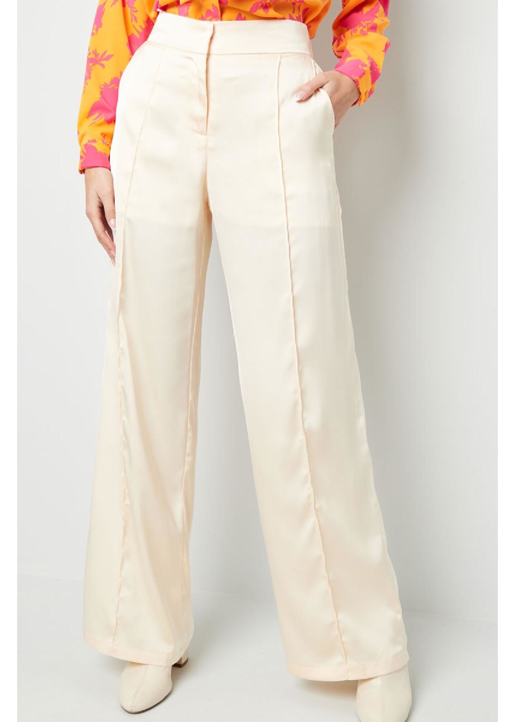 Pantalon glimmende stof Paars M