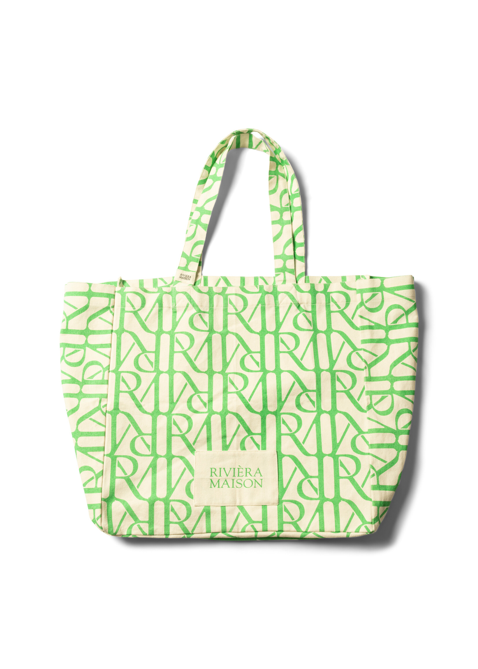 Riviera Maison RM Monogram Tote Bag green