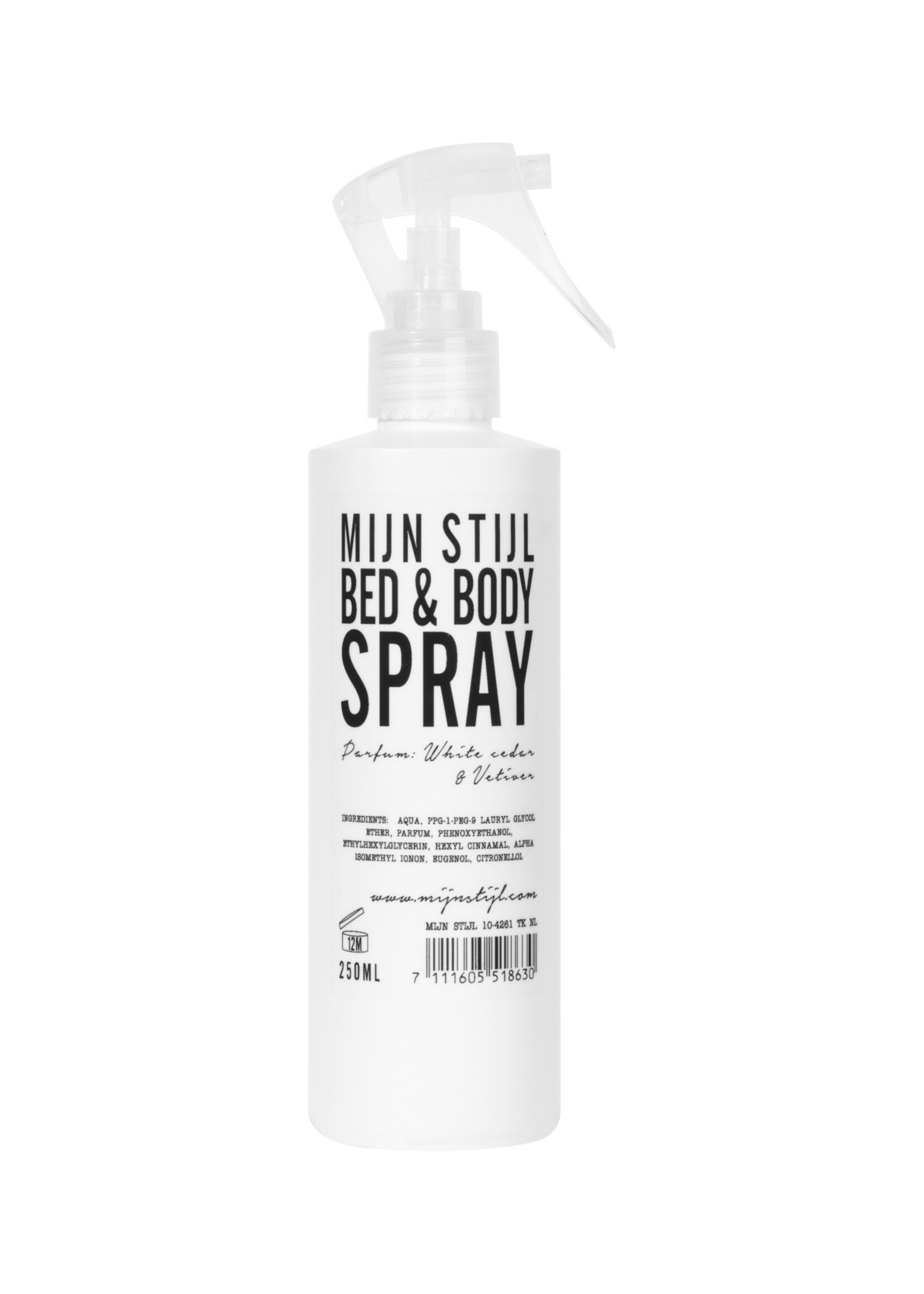 Mijn stijl Bed en Bodyspray White Cedar en Vetiver 250ml