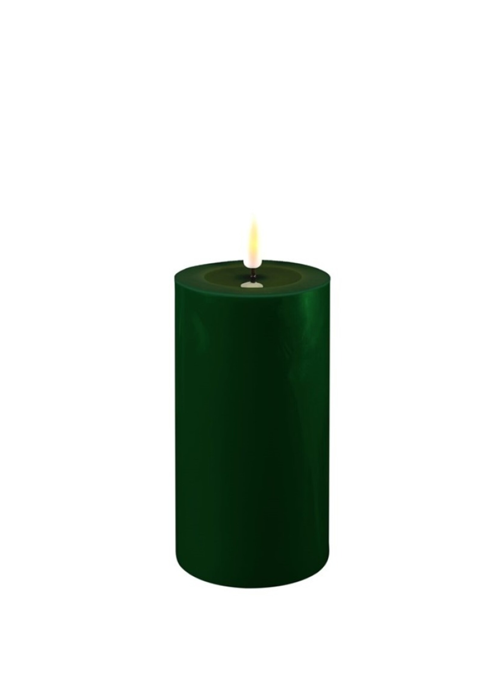 Dark Green LED Candle D: 7,5 * 15 cm