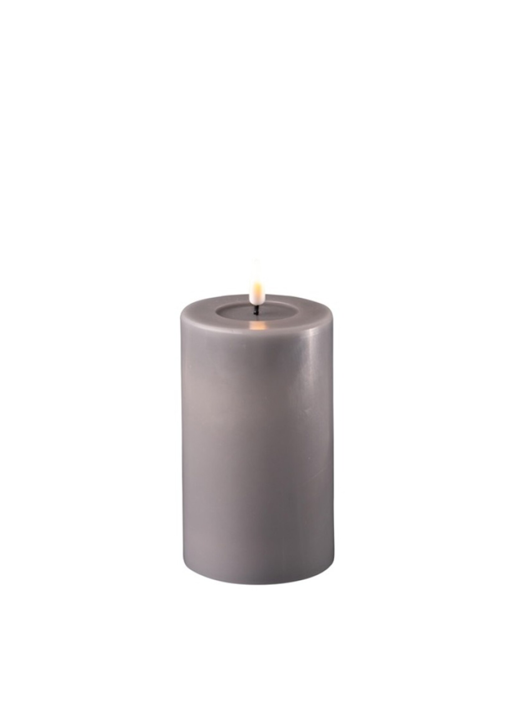 Grey  LED Candle D: 7,5 * 12,5 cm