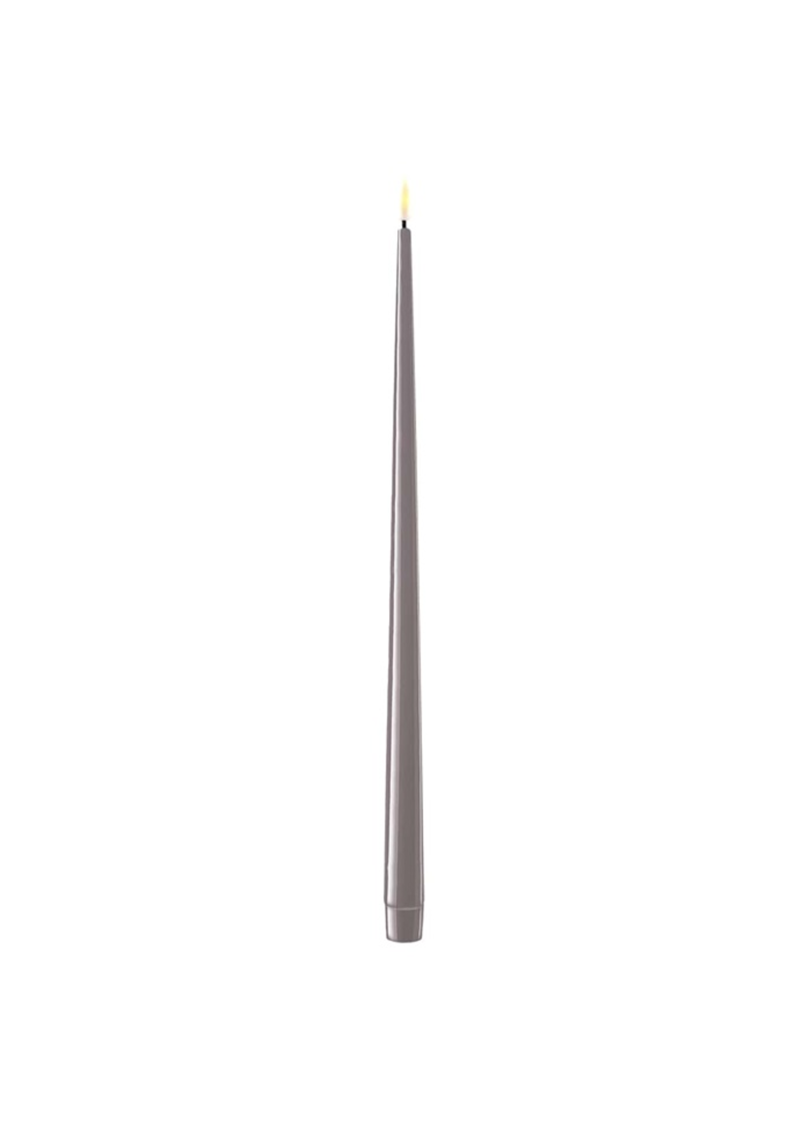 De Luxe Homeart grey  LED Shiny Dinner Candle D: 2,2 * 38 cm (2 pcs,)