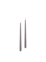 De Luxe Homeart Grey LED Shiny Dinner Candle D: 2,2 * 28 cm (2 pcs.)