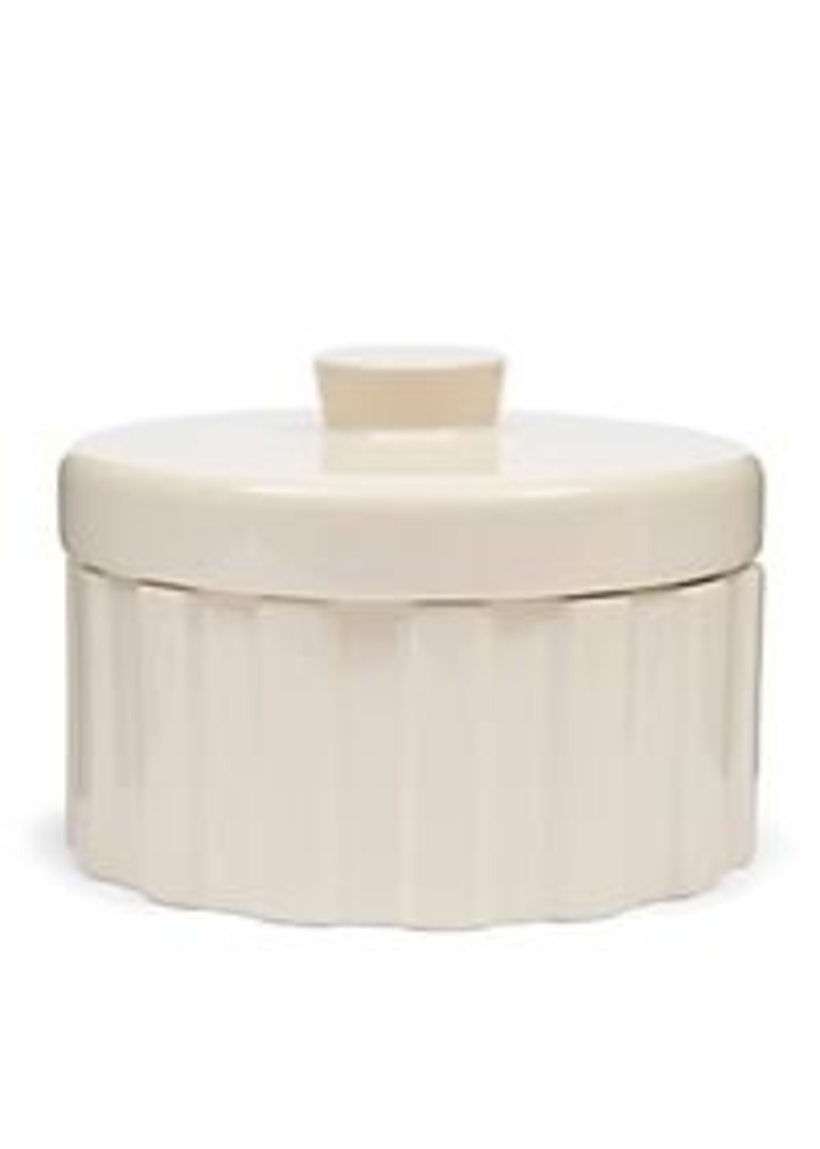 Clay Ribbed Storage Jar Wide