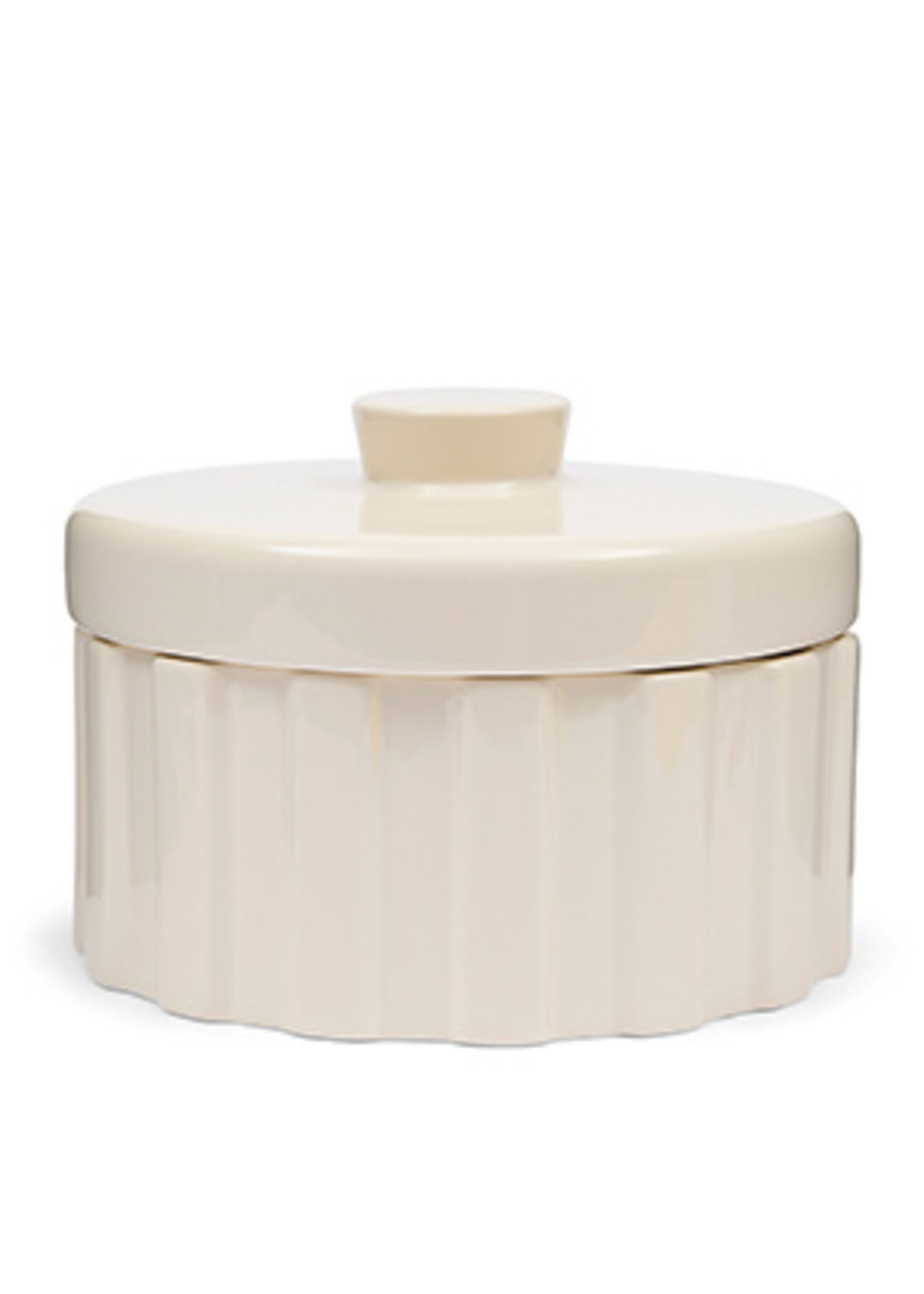 Clay Ribbed Storage Jar Wide