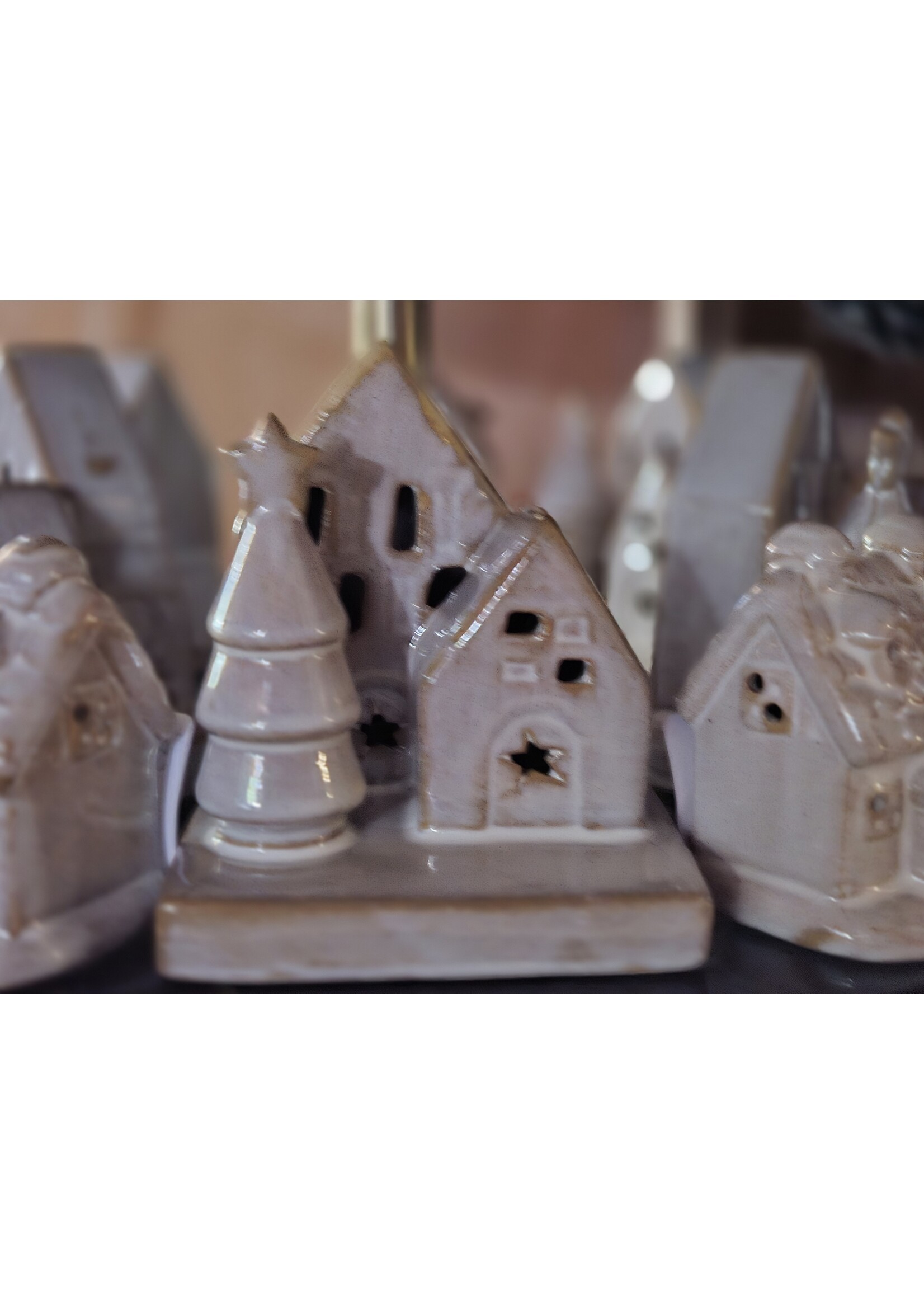 Decoratieve Huis, Led, H 10 cm, Steengoed