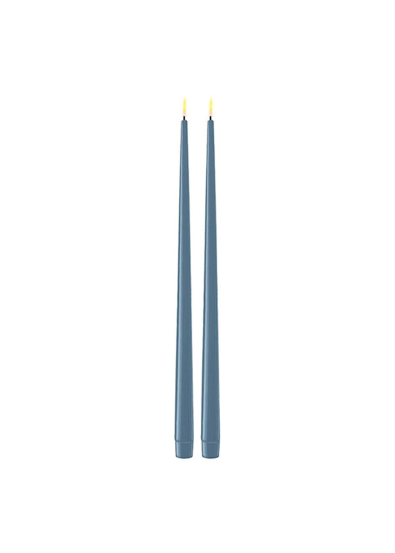 De Luxe Homeart Ice Blue LED Shiny Dinner Candle 2,2 * 38 (2pcs)