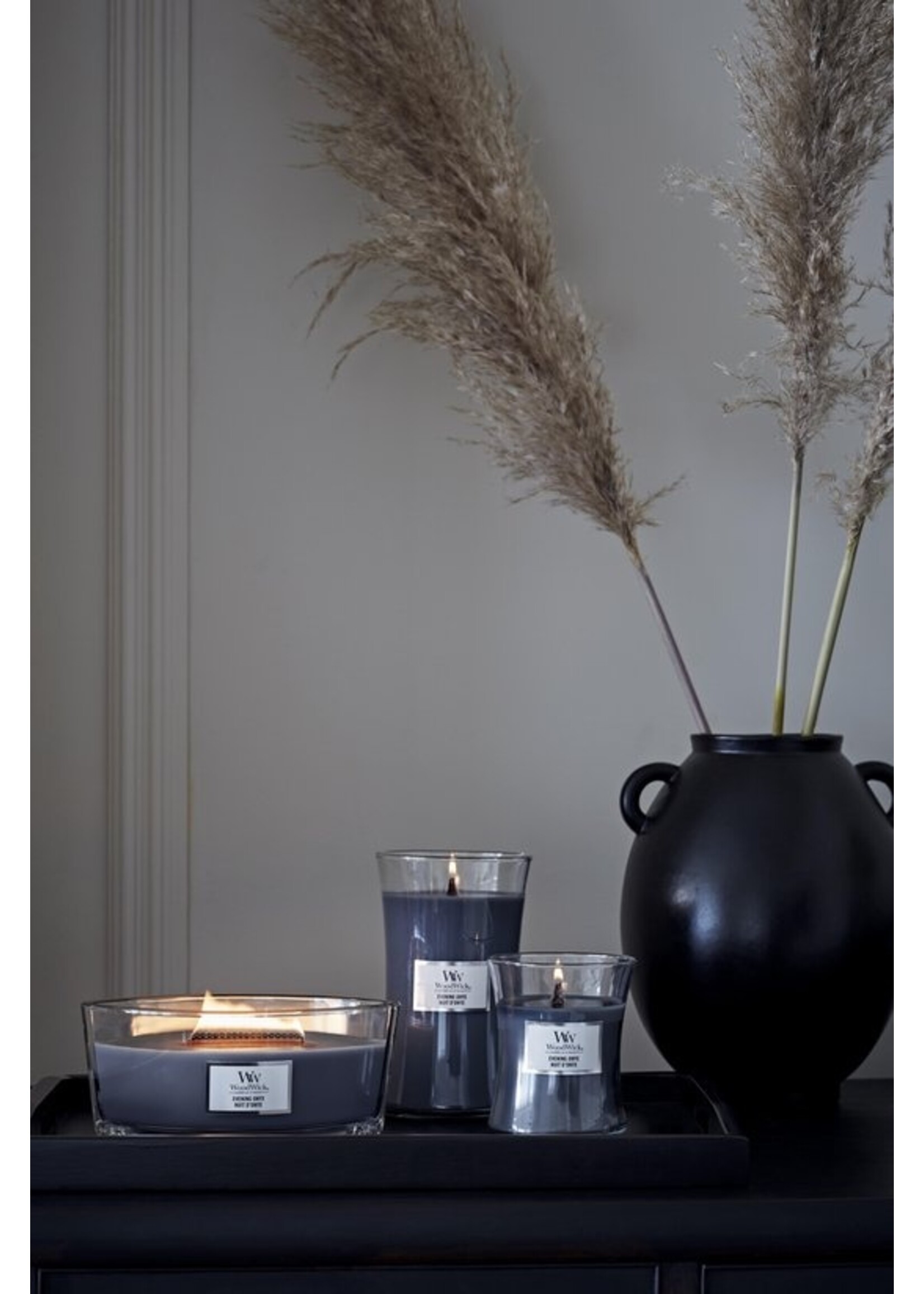 Woodwick Wood Wick Evening Onyx Medium Candle