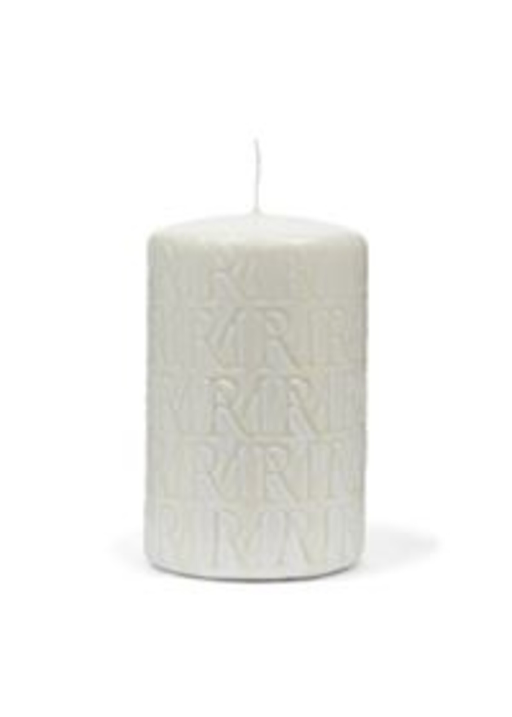 RM Monogram Pillar Candle white9,5x15