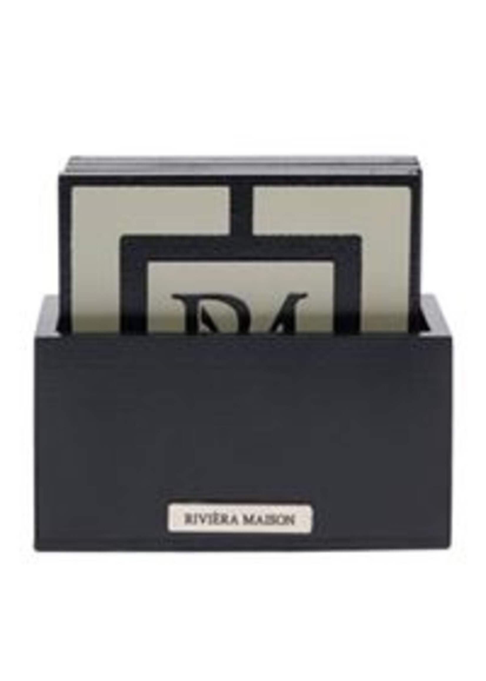 RM Monogram Coasters flax 4 pieces