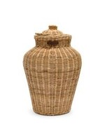 Rustic Rattan Ginger Jar Decoration