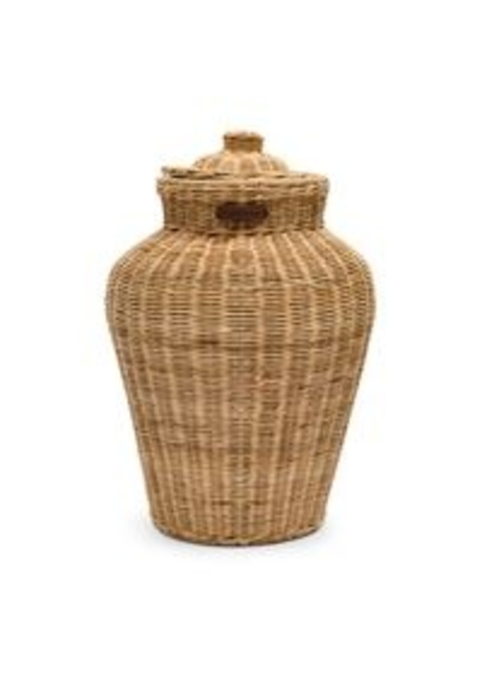 Rustic Rattan Ginger Jar Decoration