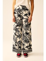 Q2 Witte Pantalon Met Brede Pijpen En Bloemen Detail In Zwart Maat; L