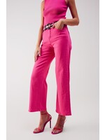 Q2 Cropped jeans met wijde pijpen in fushia maat ; L
