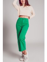 Q2 Cropped jeans met wijde pijpen in diepgroen Maat; L