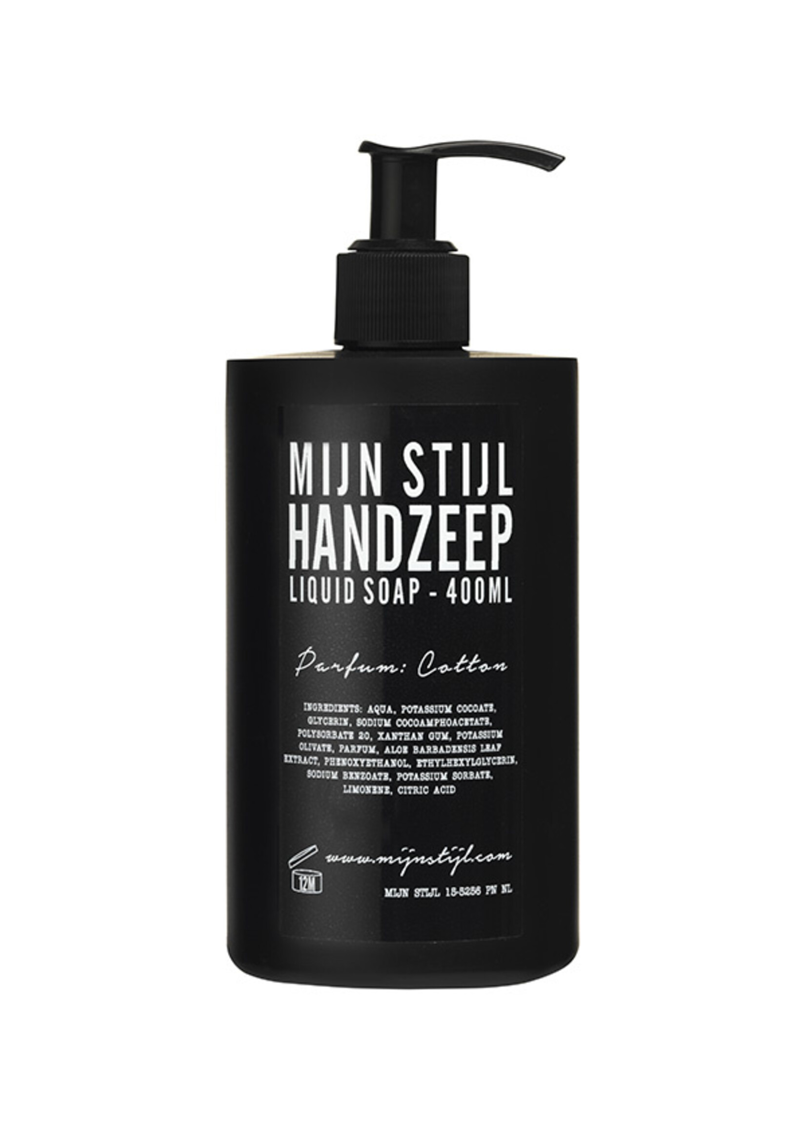 Mijn stijl Handzeep parfum Cotton o.b.v.kokos- en olijfolie 400ml