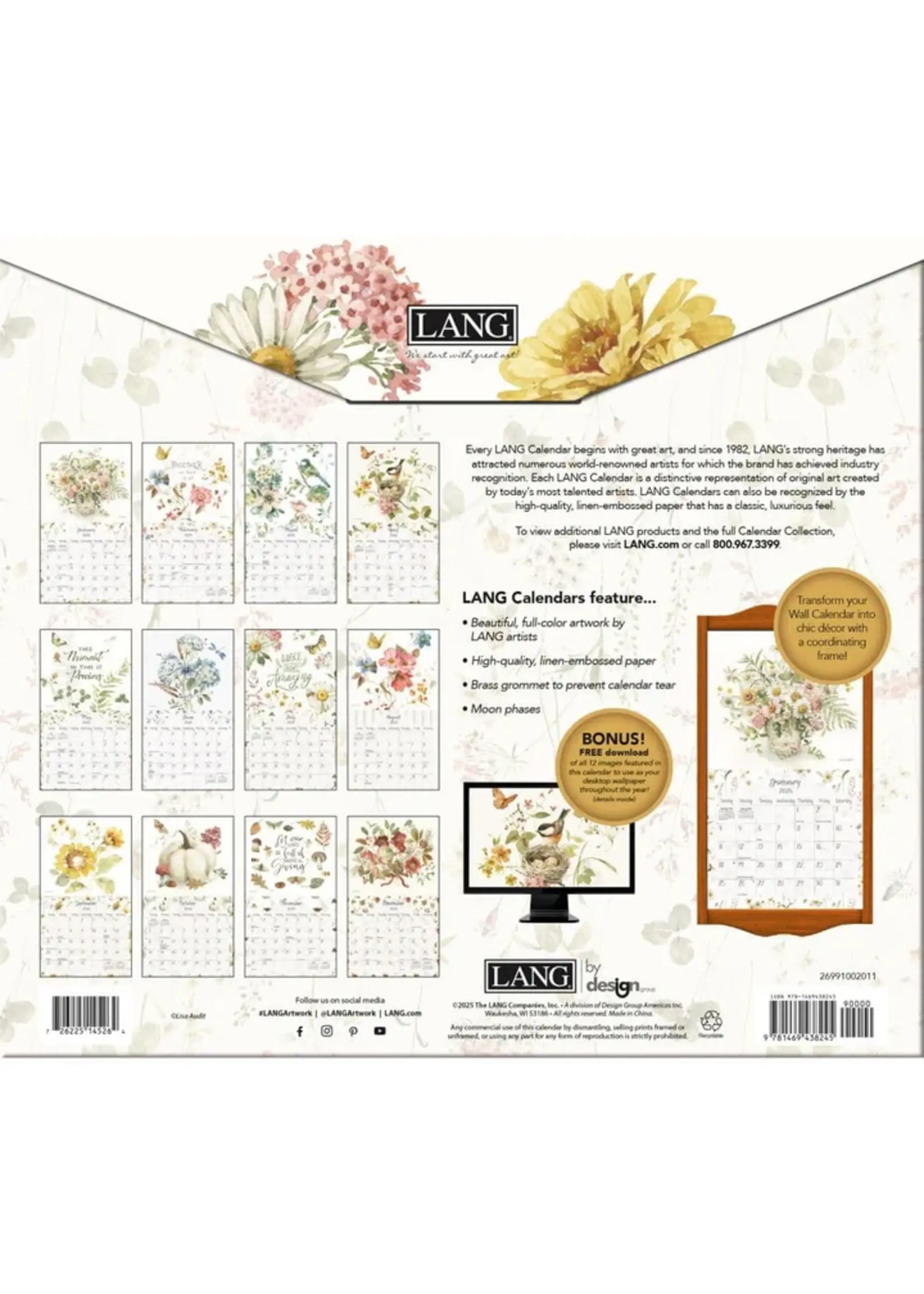Lang Watercolor Seasons Lang Calendar 2026
