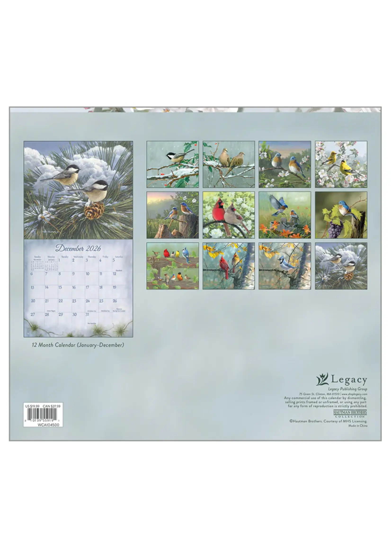 Lang Songbirds  lang Calendar 2026