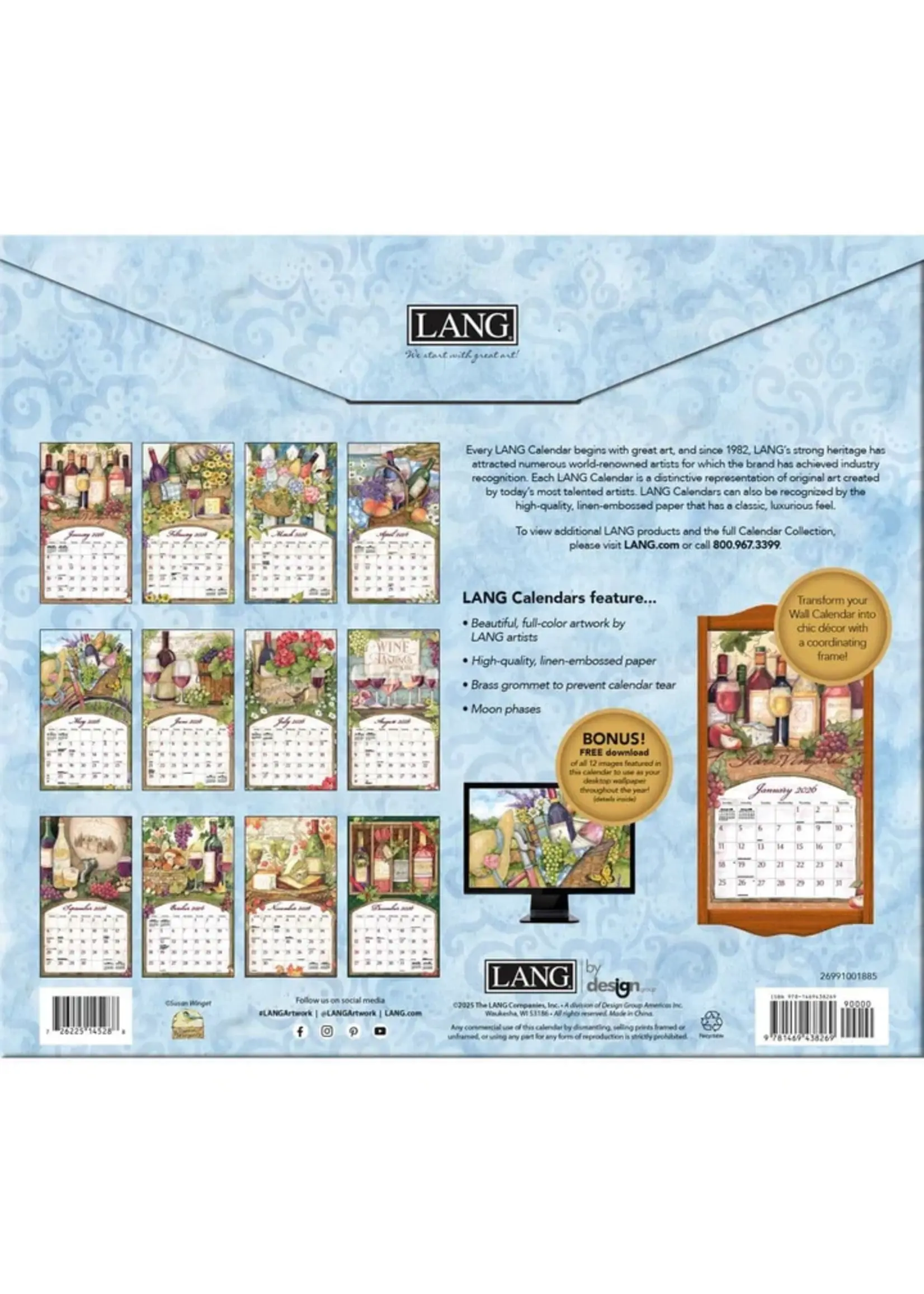Lang Wine Country Lang Calender 2026
