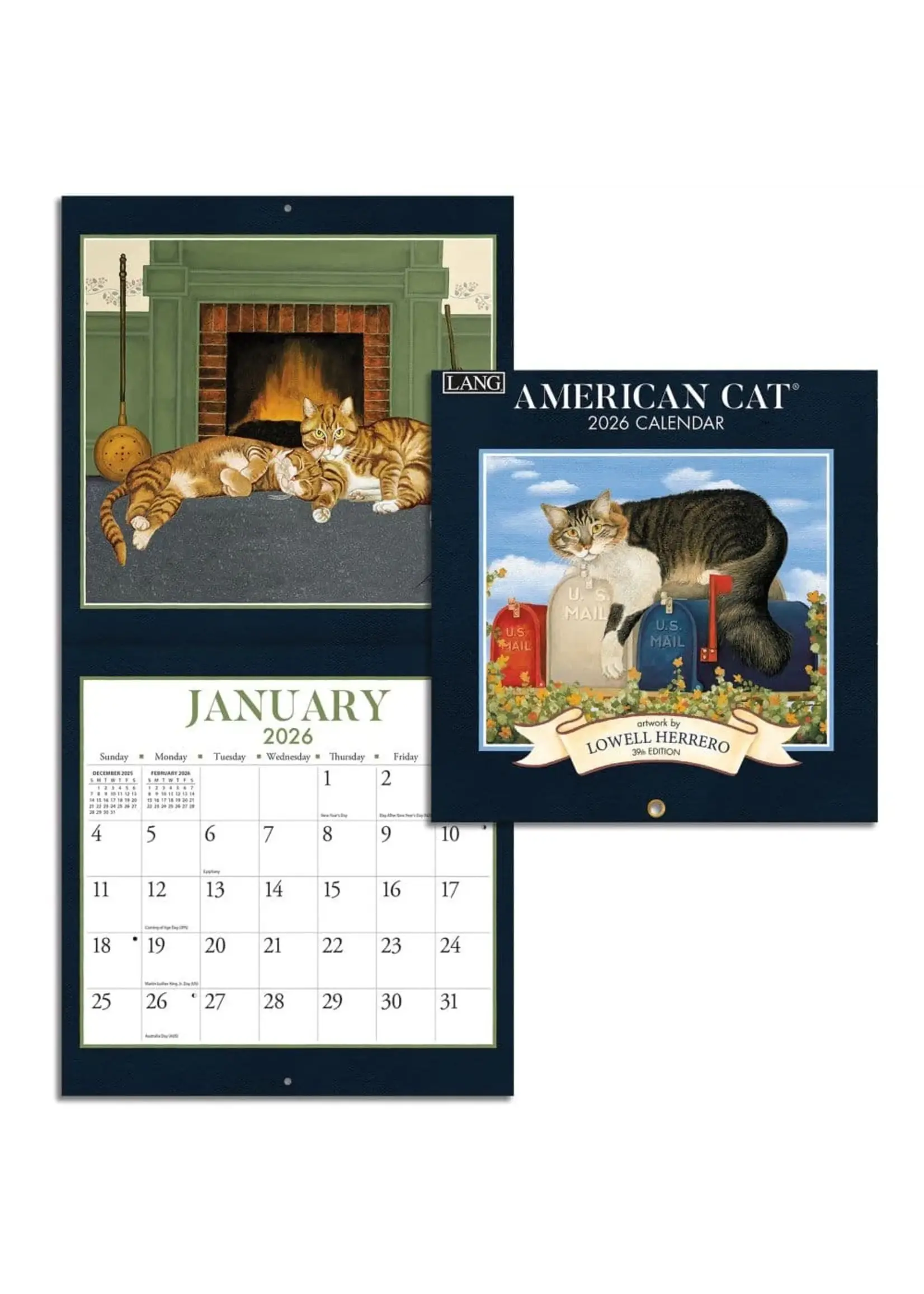 Lang American Cat Lang Calendar 2026