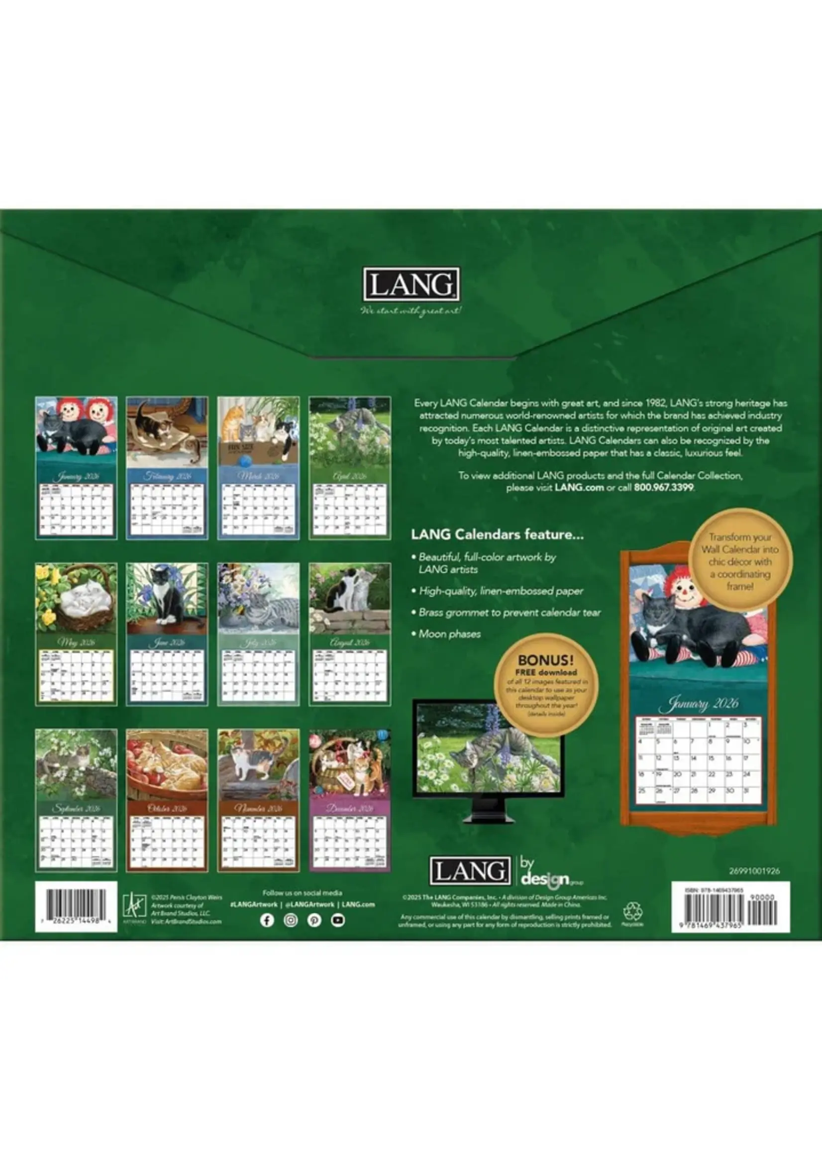 Lang Love of Cats Lang Calendar 2026
