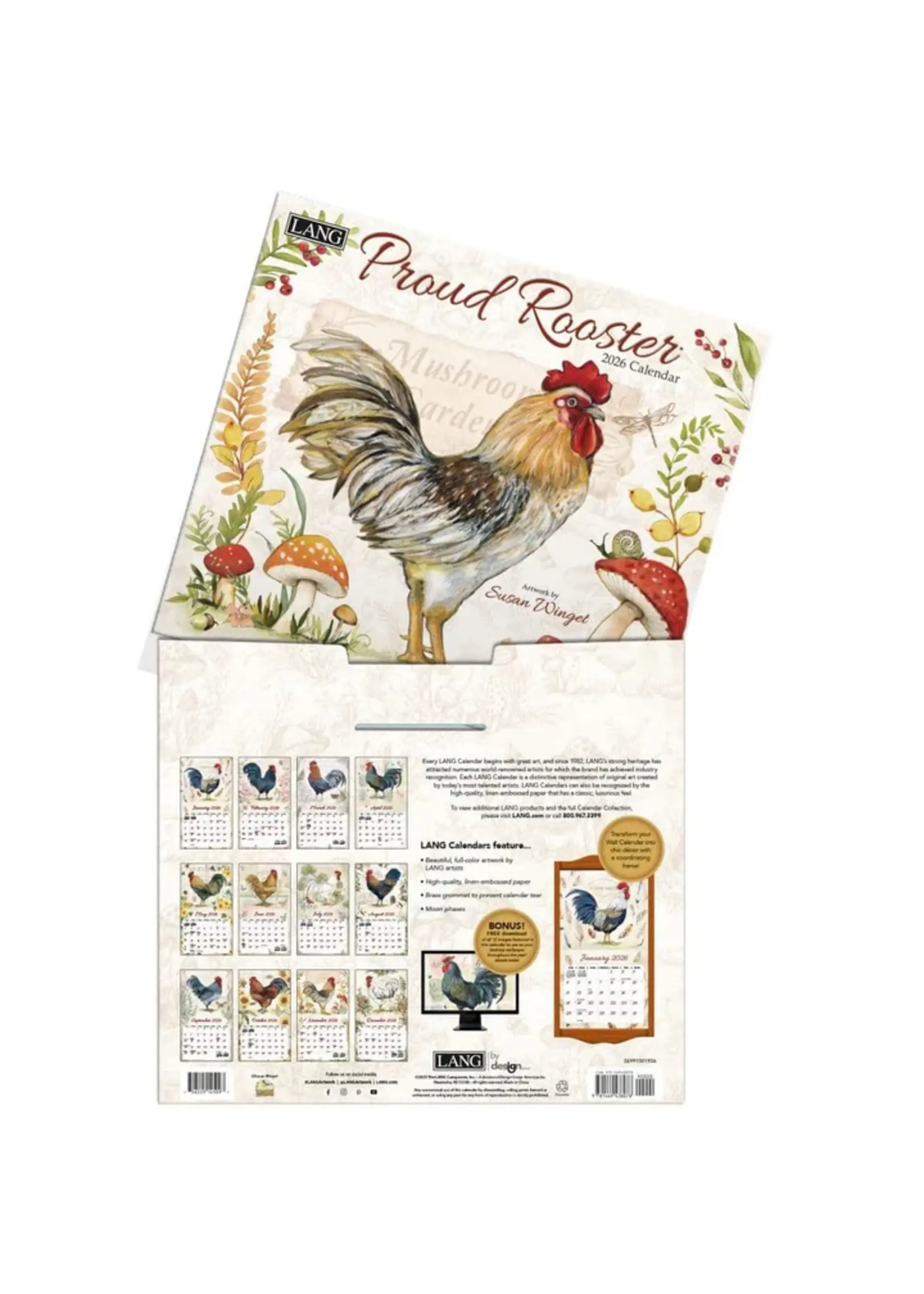 Lang Proud Rooster Lang Calendar 2026