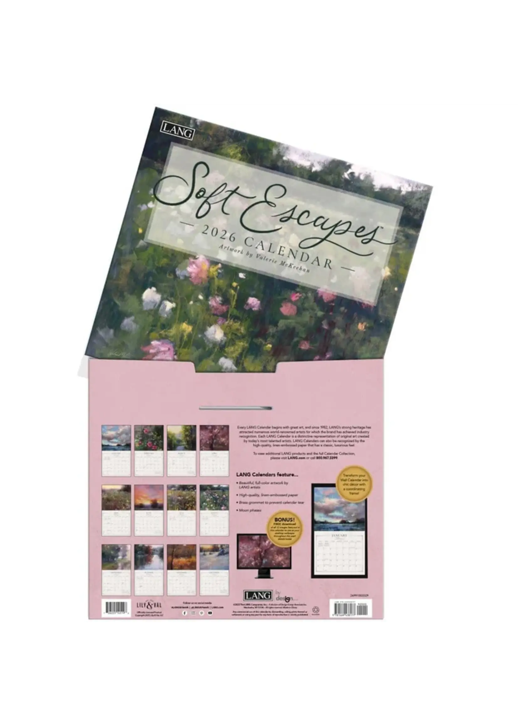 Soft Escapes Lang Calendar 2026