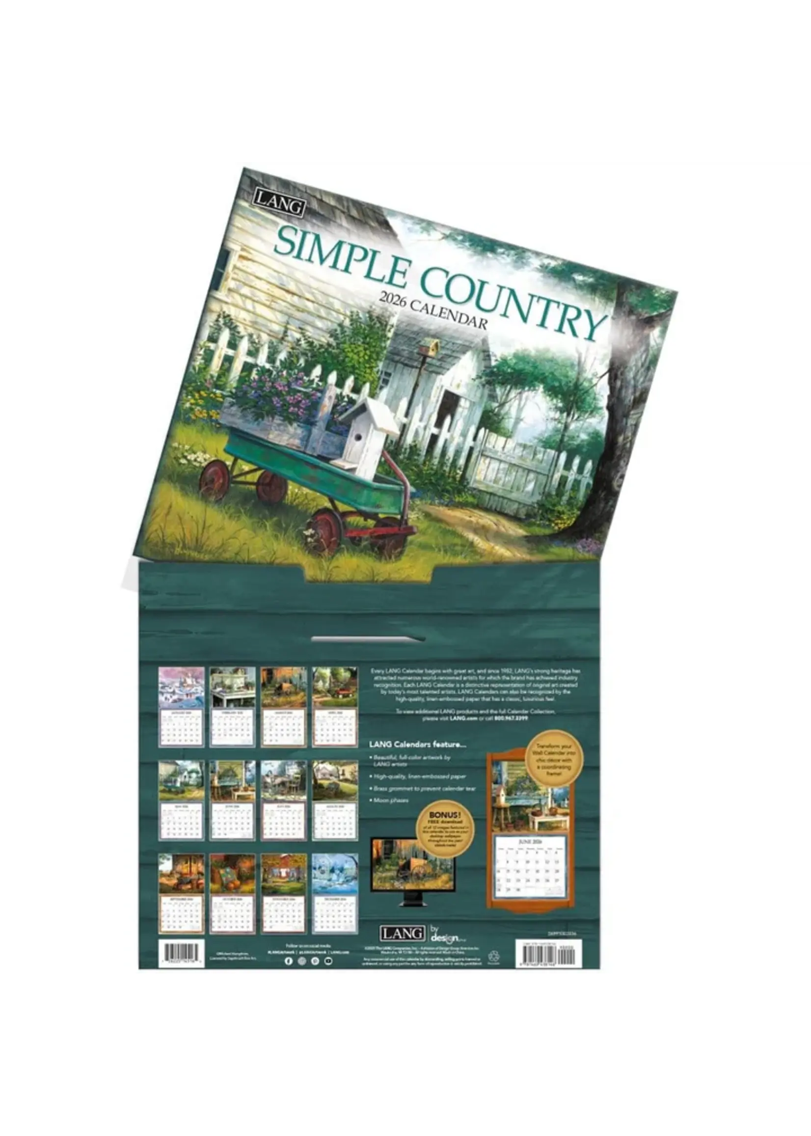 Lang Simple Country Lang Calendar 2026