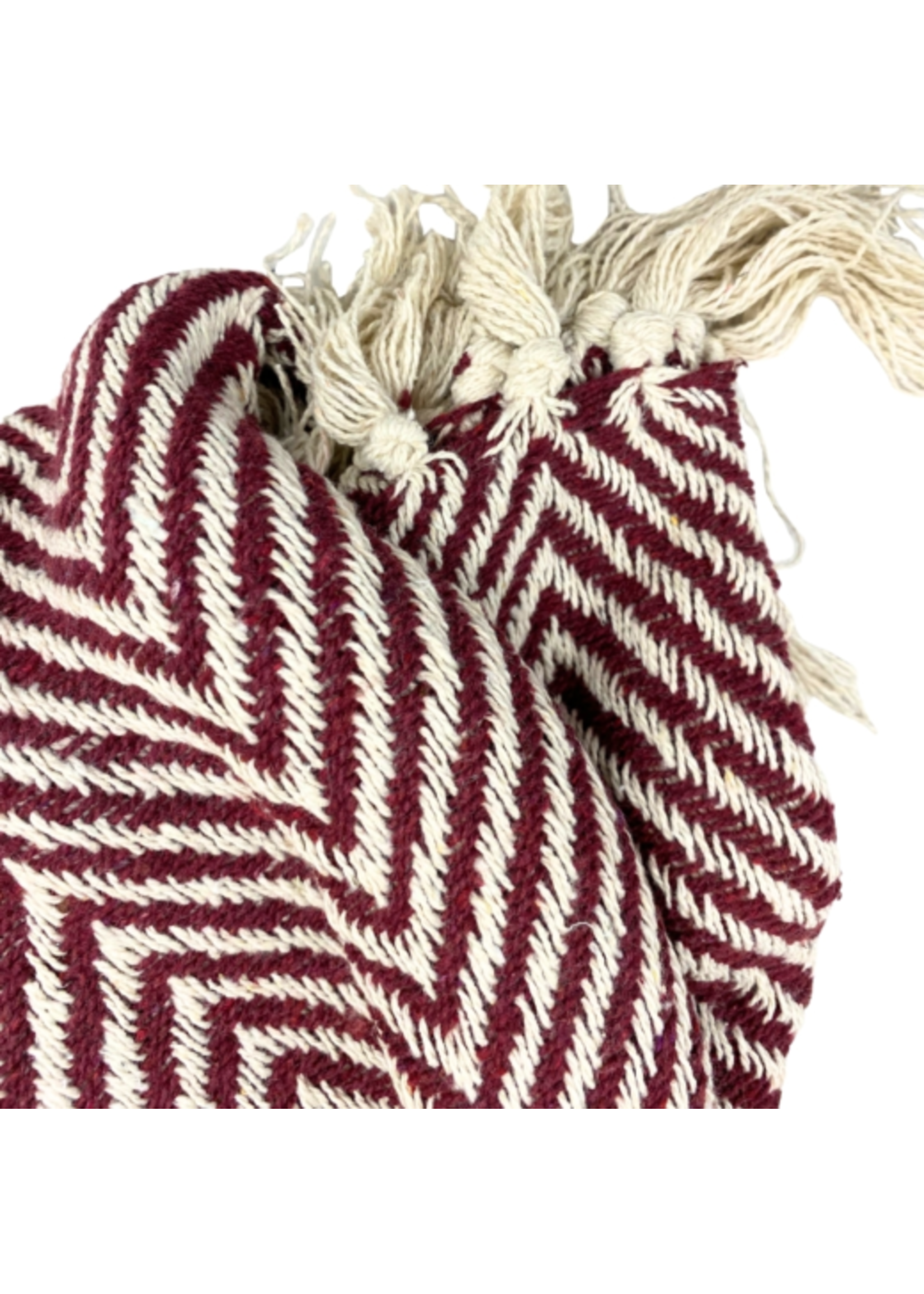 Take a plaid 31 gerecycled katoen rood 125 x 150 cm