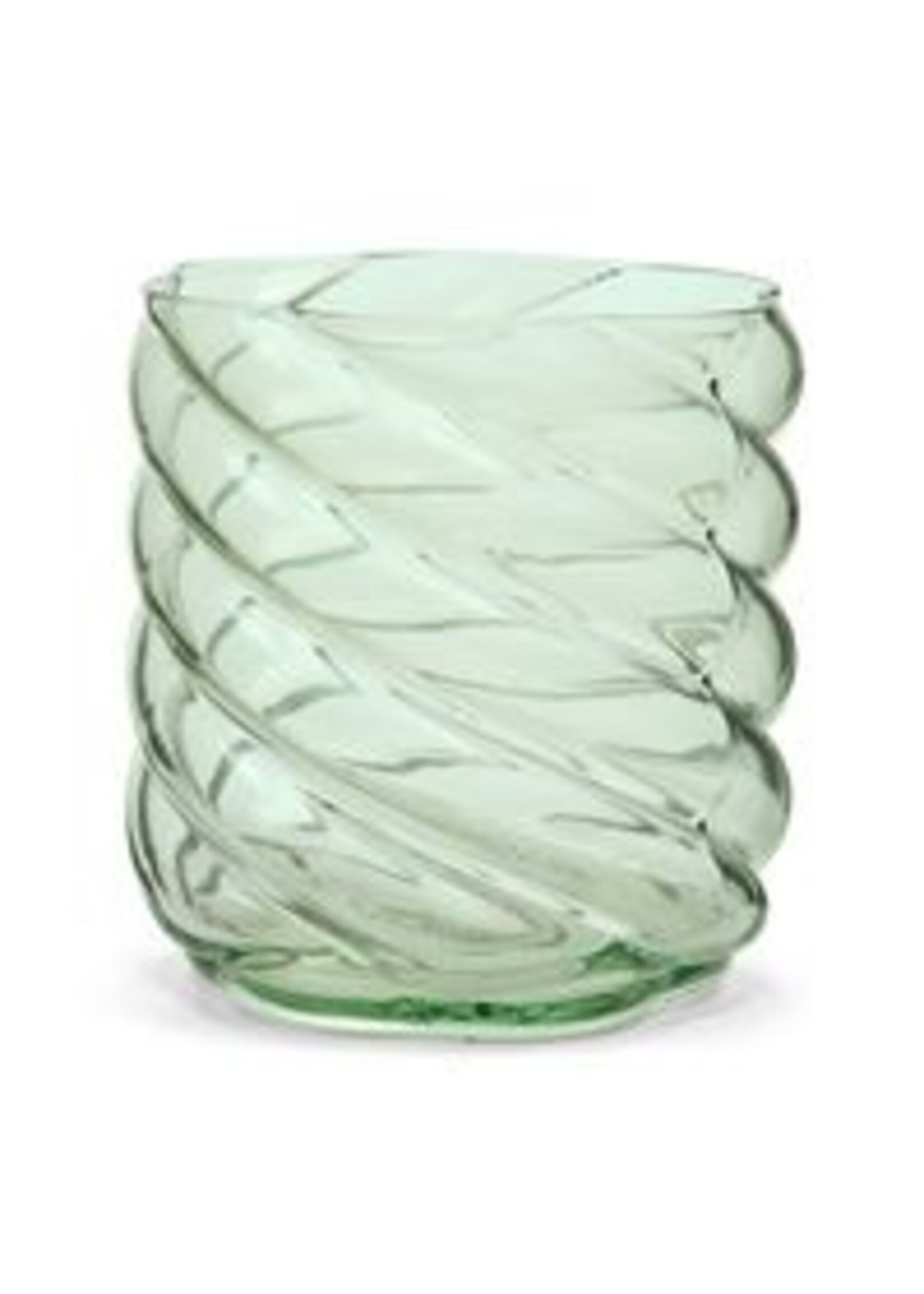 Swirl Votive dark green