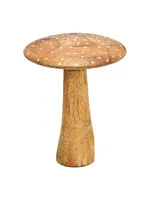 Paddenstoel van natuurlijk mangohout (B/H/D) 12x16x12cm