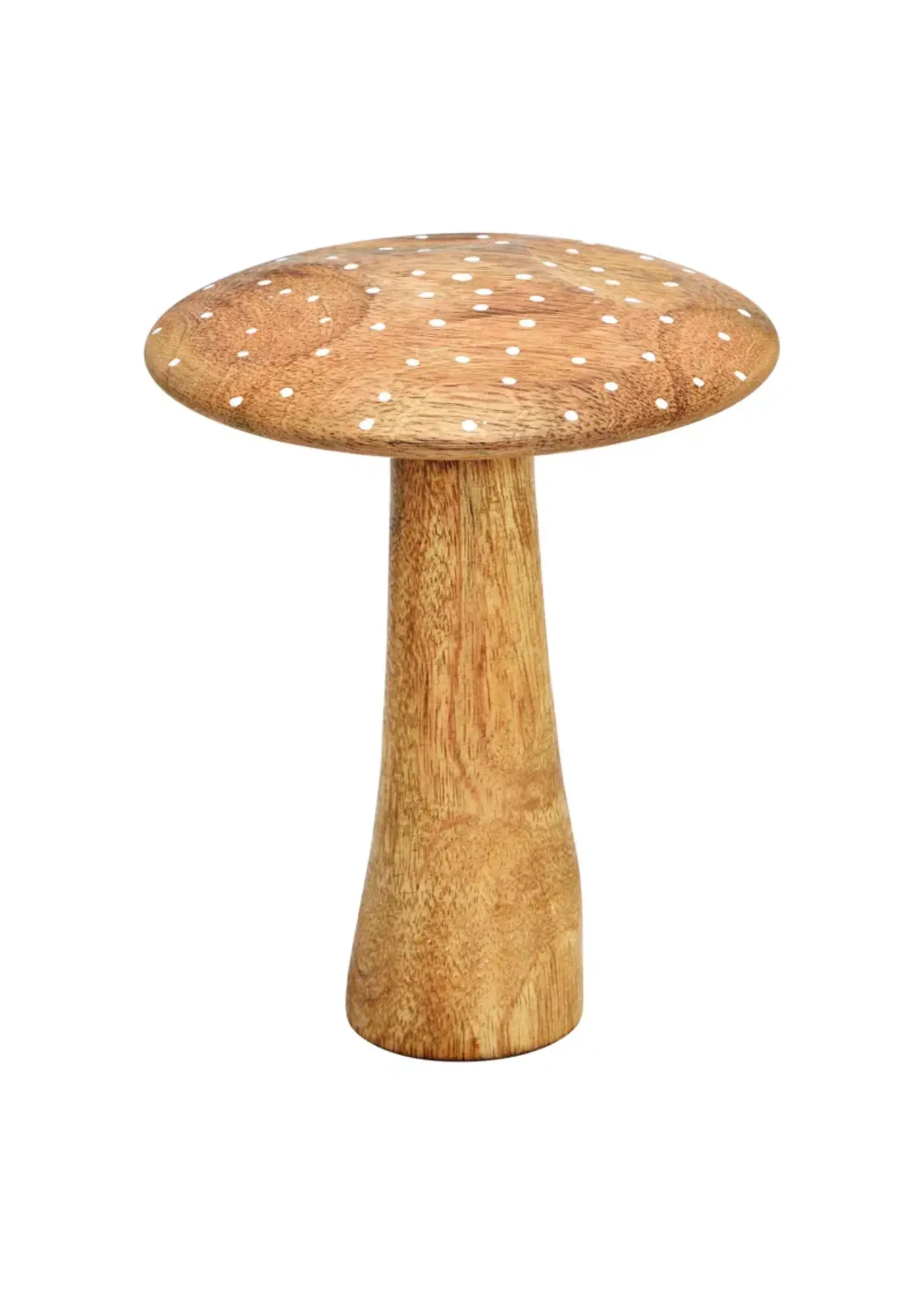 Paddenstoel van natuurlijk mangohout (B/H/D) 12x16x12cm