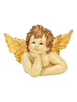 Engelenkopje van poly goud (B/H/D) 17x12x10cm