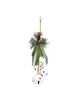 Metalen kersthanger klokken, (B/H/D) 10x30x8cm